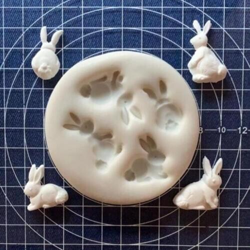 Cake Tools Rabbit Animal Silicone Mold Decorating Cupcake Decorating Gumpaste Fondant Tool Mould DIY