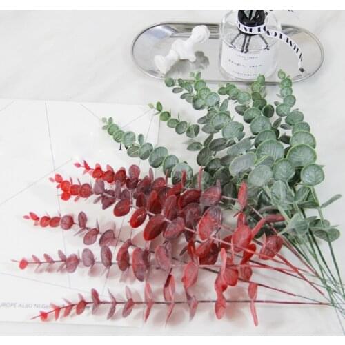 5Pcs Artificial Green Eucalyptus Leaves Fake Plants Bouquet Wedding Decoration Shooting Prop Garden Home Decor Garland Plants
