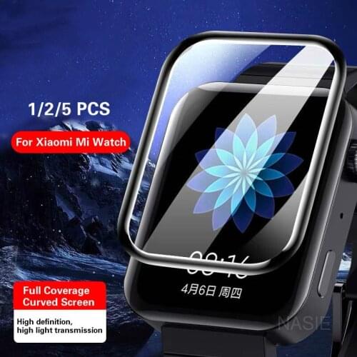 Full Curved Protective Film for Xiaomi Mi Watch Soft Round Screen Protector Cover Accessories (Not Glass) For Xiaomi Mi Watch