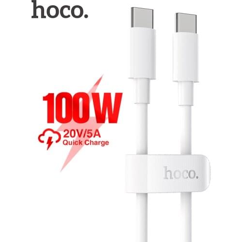HOCO 100W USB C To USB Type C Cable 5A 100W PD Fast Charging for Macbook iPad Support Quick Charge For Samsung S20 Xiaomi 10 Pro