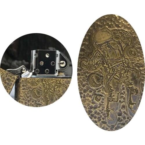 Moon landing kerosene lighter pure copper hand-carved for old personality creativity