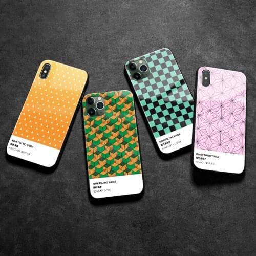 Kimetsu no Yaiba Demon Slayer Kamado Nezuko silicone glass phone case cover for iPhone 6 6s 7 8 Plus X XR XS 11 12 mini Pro MAX