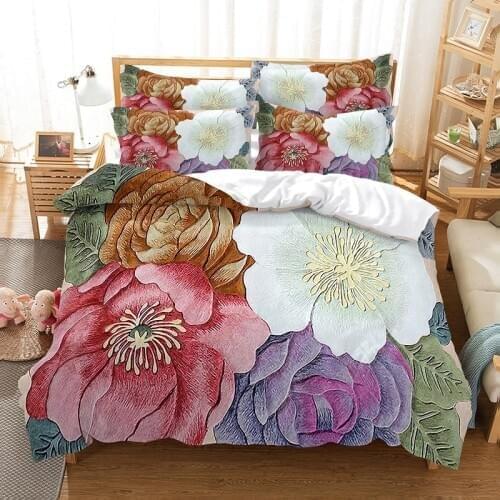 Flower Bedding Set Duvet Cover Set 3d Bedding Digital Printing Bed Linen Queen Size Bedding Set Fashion Design