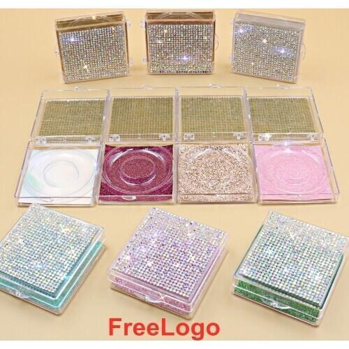 Square makeup wholesale diamond false eyelash packaging box fake 3d mink eyelashes boxes faux cils magnetic case lashes empty