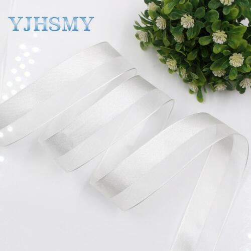 YJHSMY I-181103-100,10yards/lot,25mm solid Satin+yarn ribbon DIY handmade bow headdress gift wrap birthday wedding decoration