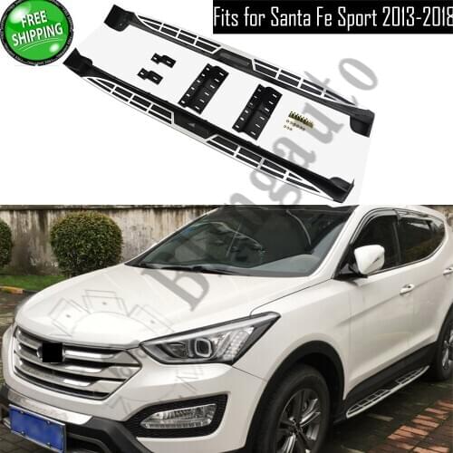 Fits for Hyundai Santa Fe sport 2013-2018 2Pcs left right running board side steps nerf bar car pedal side stairs