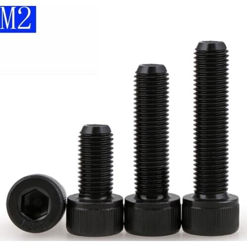 M2 - 0.4 2mm Black 12.9 Grade Alloy Steel Allen Hex Socket Cap Head Screw DIN 912