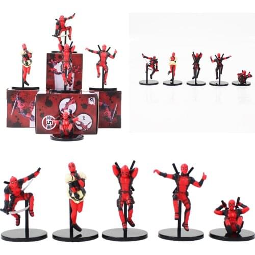 5pcs/set 5cm Marvel Avengers Deadpool Super Hero Mini Toys PVC Decoration Model Figure Doll