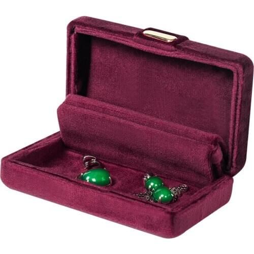 New Vintage Red Metal Concealed Buckle Jewelry Couple Ring Pendant Earrings Packaging Display Box High-quality Velvet Feel Good