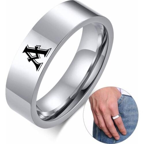 Personalised Initial Ring Engrave A to Z Alphabet Stainless Steel Signet Blank Plain Ring Band 12 Zodiac Ring For Men and Women