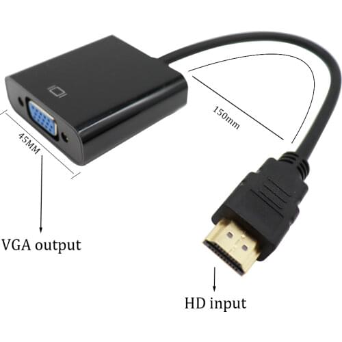1080P HDMI-compatible To VGA Cable Adapter Converter Male To Female With Built-in Video HD Chipset HD for PS4 for XBOX HDTV