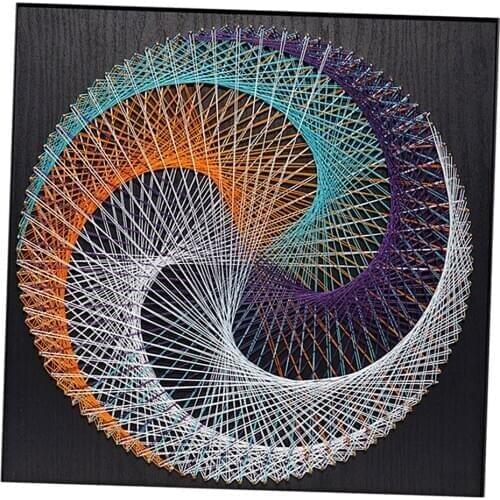 Pin String Art Kit - Geometric D Pattern - DIY Winding Painting for Kids Gift