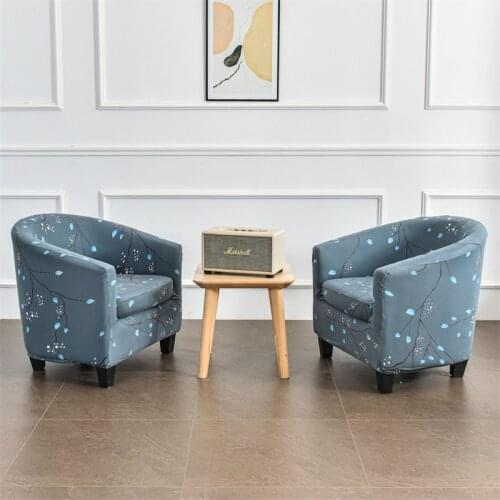 Split Plush Club Tub Couch Cover Single Seat Armchair Chair Cover Furniture Protector Slipcovers Small Elastic Sofa Covers