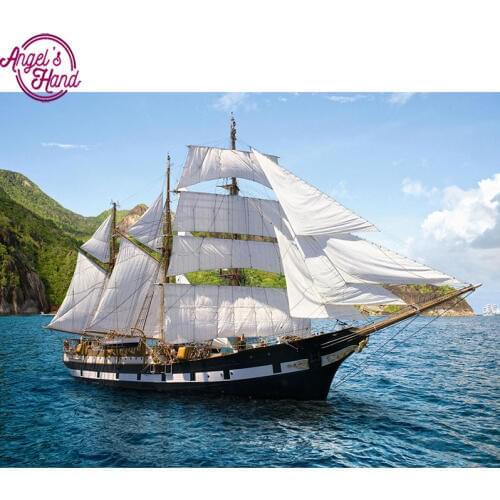 Full square diamond 5D DIY diamond embroidery Sea sailing diamond painting Cross Stitch Rhinestone mosaic home decoration