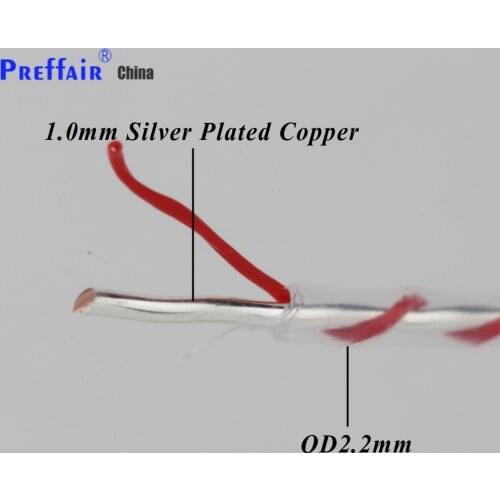 Preffair RED 7N copper pure Silver DIY Top-rated Speaker Audio Signal Cable 2.2MM Headphone Cable signal Jumper cable