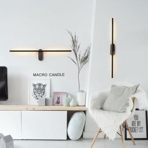 Nordic simple long led wall lamp post modern creative art living room bedroom corridor corridor decoration Hotel light