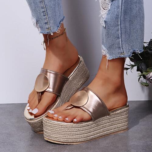 Sandals Women 2021 Summer Wedges Platform Slippers Casual Solid Women Shoes Slip-On Girls Plus Size Flip Flops Women Slides