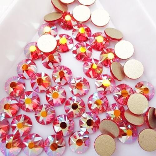 Shimmer AB Crystal Nail Rhinestones Flatback Non Hot Fix Rhinestone16 Cut Facets Strass for Nail Art Beauty Wedding Garment 50PC