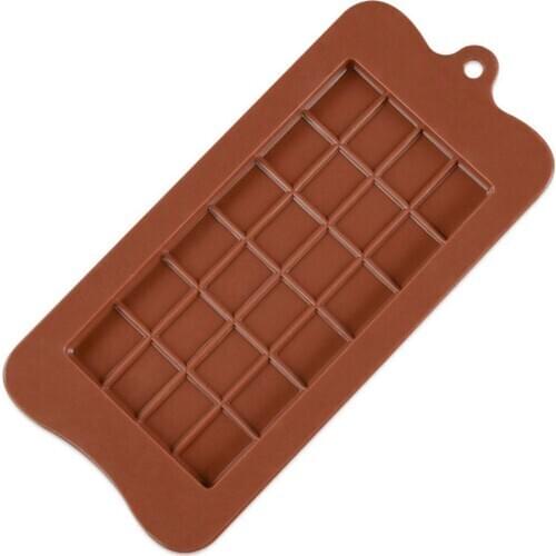 LanLan 24 Cavities Chocolate Mold Silicone Baking Tray for Candy Bar Sugar Ice Block