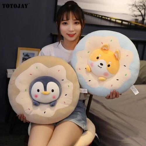Cute peluche Donut Pink Pig Shiba Inu kawaii plush Cushion Cartoon Animal Cushion coussin pluszaki home decoration Holiday Gift