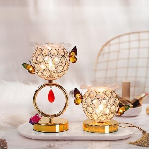 Nordic Flower Incense Burner Electric Smoke Lotus Glass Vintage Candle Fragrance Freshener Kadzielnica Home Decor BY50XX