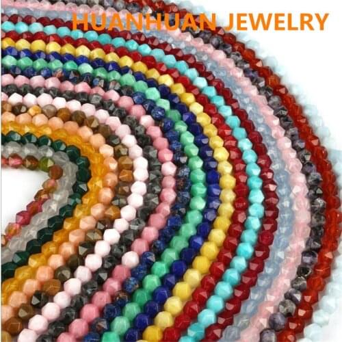 Mixed color Chalcedony Cutting hexagonal beads 8mm Fashion jewelry natural Gem Faceted Stone DIY bracelet necklace accessories