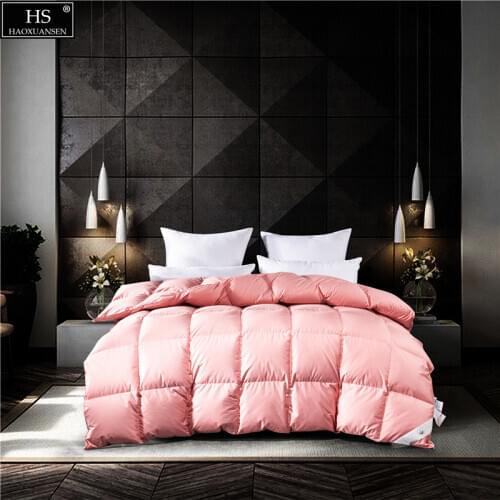 Goose Down Quilt Comforter Filling Power 800 Combed Cotton Fabric King Queen Size Pink Duvet Winter Blanket OEKO-TEX Certified