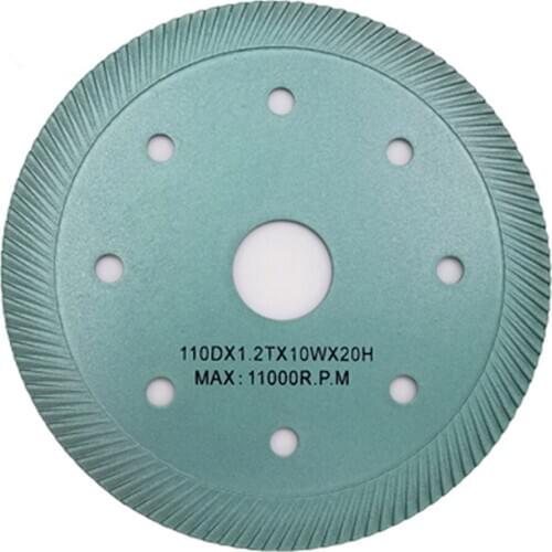 DB42 Hot Press Super Thin Turbo Diamond Circular Saw Blade 4.3 I nch 4.5 Inch Sintered Turbo Cutting Diamond Tile Disc 10PCS