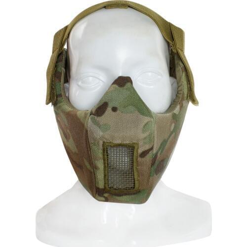 V5 Tactical Hunting Steel Wire Half Mask Outdoor Bicycle Riding Outdoor Field CS Mesh Airsoft Mask Resistant