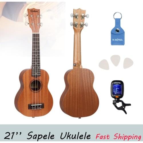 Sapele 21 inch Mahogany Soprano Ukulele Guitar Sapele Rosewood 4 Strings Hawaiian Guitar Musical Instruments Christmas Gifts
