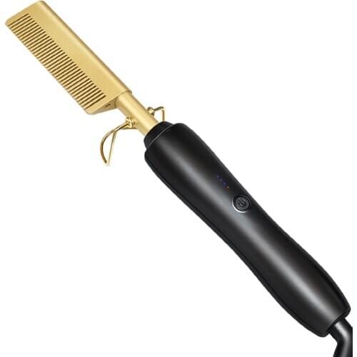 Hair Straightener Comb Hair Press Iron Comb Hot Heating Comb Electric Straightener Comb Hair Straight Styler Hair Curling Comb