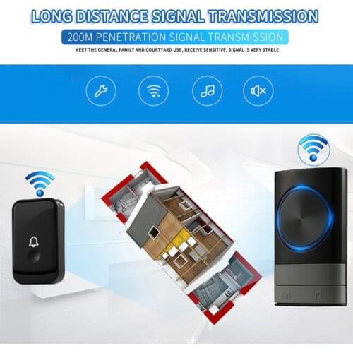 High Quality Wireless Doorbell Chime Adjustable Volume Smart Music Doorbells Outdoor Mini Video Intercom