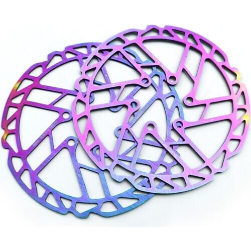 Colorful 140MM Bicycle Hydraulic Disc Brake Rotor MTB Road Bike Brake Disc Rotors Bike Rainbow Rotor Bicycle Brake Parts