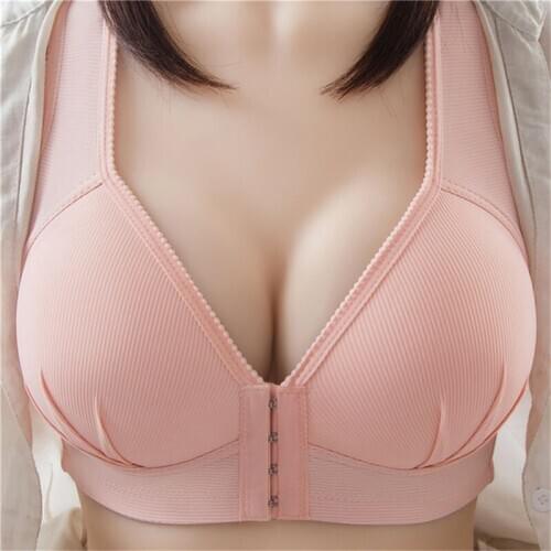 Ladies Front Buckle Bras Heigh Quality Solid Color Bra Casual Comfortable Bra For Femme Fashion Seamless Bras