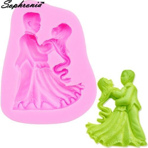 Sophronia Wedding Couple Bride Groom 1pcs UV Resin Jewelry Silicone Mold Expoxy Mold Jewelry Making DIY Decorate Craft M394
