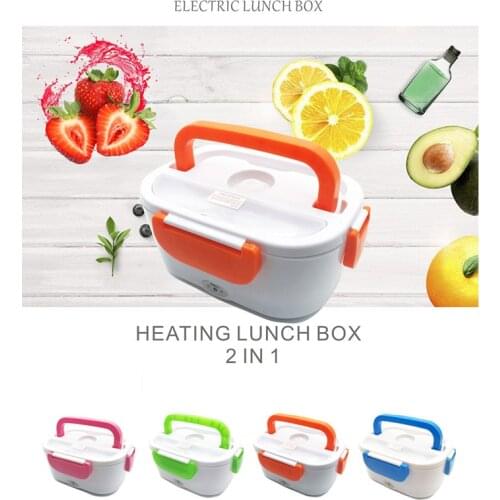 110V/220V Portable Electric Heating Stainless Steel Lunch Box Home Car Home Rice Box Food Warmer Dinnerware Set Office School