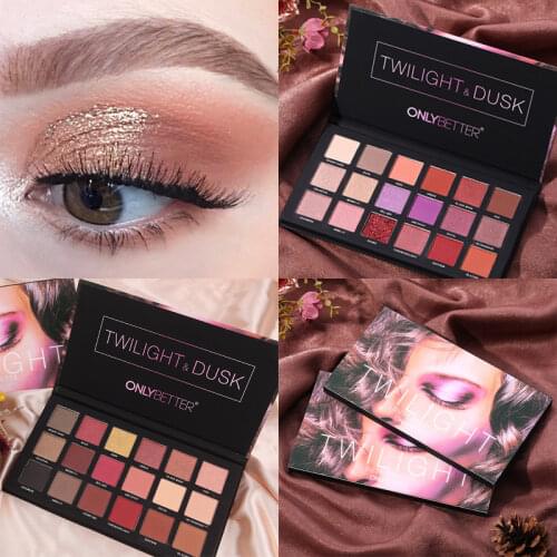 18 Colors Glitter Nude Eyeshadow Palette Waterproof Pigment Pearlescent Shimmer Brown Matte Eye Shadow Powder Makeup Pallete