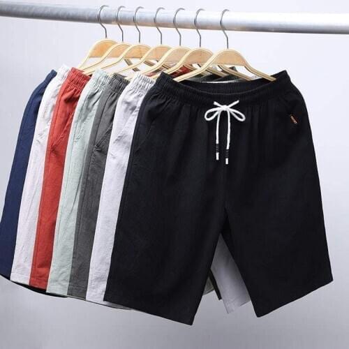 2020 Summer Mens Casual Shorts Cotton Male Short homme Brand Clothing Solid Mens Shorts 5XL