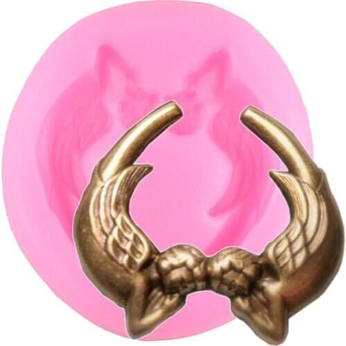 3D Angel Silicone Mold DIY Party Cupcake Topper Fondant Mould Chocolate Cake Decorating Tools Candy Polymer Clay Moulds