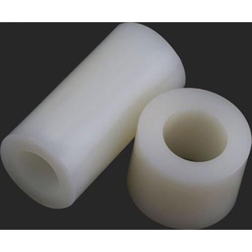 5Pcs M8 Insulatio Plastic mat Straight through nylon casing Gasket washer Round hole pillar body Spacer column 14mm OD 5-25mm L