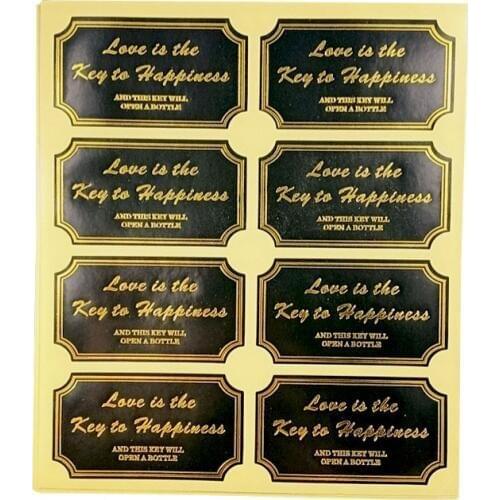 800pcs/pack seal Sticker Special-shaped black-bottom gold Handmade Sealing Label Sticker Baking DIY Work Gift Box Deco Stickers