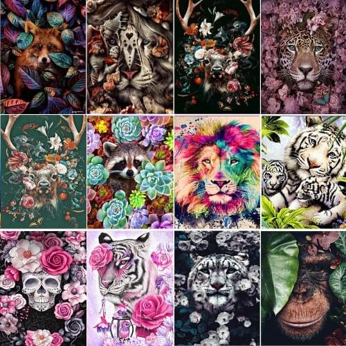 DIY diamond painting square round 5D embroidery rhinestone animal mosaic decoration