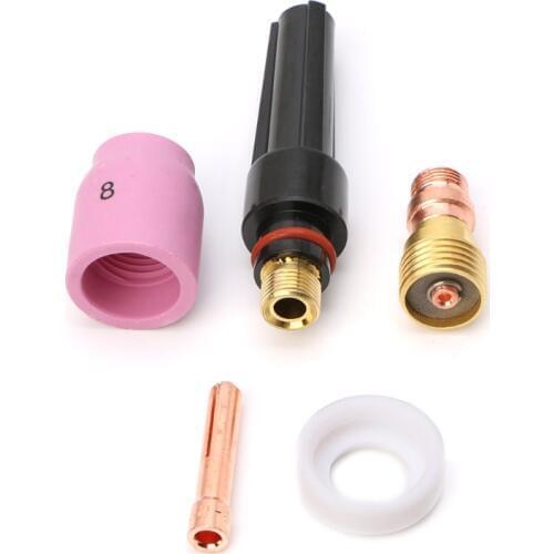 ANENG 5PCS Tig Welding Torch Stubby Cup Gas Collet Body Lens Kit