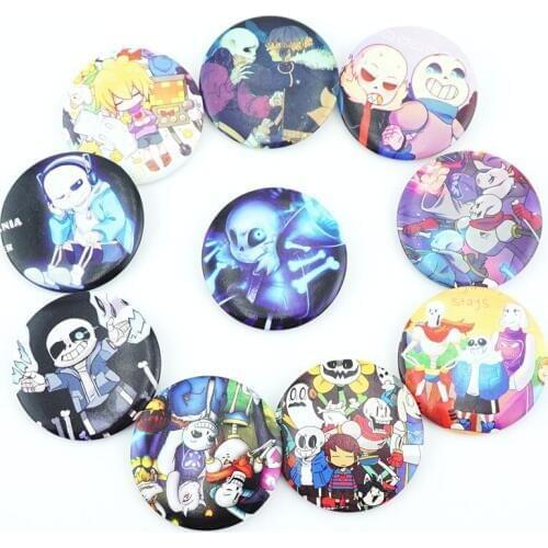 10Pcs/Set Game Sans Firsk Toriel Figure Pins Brooches Badges Chest Ornament Cosplay Bag Clothing Accessoies Gift New
