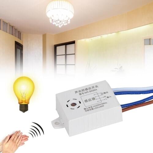 Sound Control Light Sensor Light Sound Sensor Switch Switch Sound Wall Ceiling Corridor Delay Intelligent Light Activation V7D9
