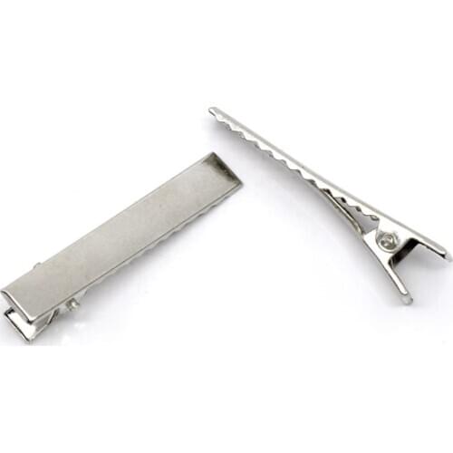 DoreenBeads 50 Silver Color Prong Barrettes Hair Clips 46x8mm (B10403), yiwu