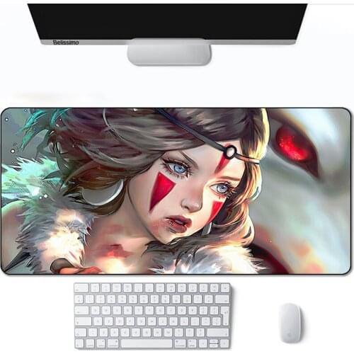 Princess Mononoke Mouse Pad Gamer Computer Large 900x400 XXL For Desk mat Keyboard E-sports gaming accessories mousepad 30x60