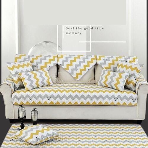 INS Nordic style striped sofa cushion Simple modern safety Non-slip cotton cushion four seasons universal
