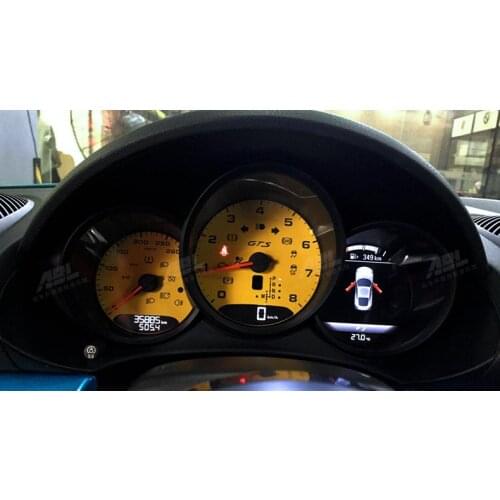 Dash Speed Gauge Faces For Porsche Macan 718 982 GTS Instrument Cluster Retrofit Overlay 280KM/H Red /Yellow