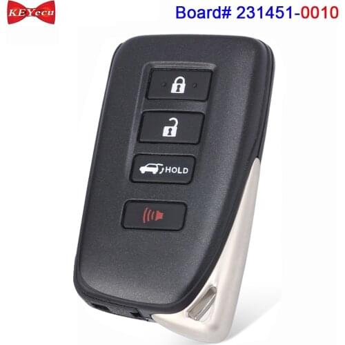 KEYECU for Lexus RX350 RX450h 2016 2017 2018 2019 Smart Keyless Remote Key Fob 231451-0010 HYQ14FBB 89904-0E160 314MHz